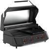 Cozze G-800 Combo Plancha-Grill a Gas 30 mbar, 3 Bruciatori 9,5 kW, Griglia + Piastra in Ghisa Smaltata, 2 Termometri Digitali, per Cucina Outdoor