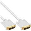 InLine 20986 Cavo DVI-D 24+1 Maschio a DVI-D 24+1 Maschio, PIN Dorati, Dual Link, 2M Bianco