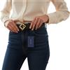 GANT Icon G Buckle Cintura Donna In Pelle 95 CM Nera Con Chiusura A Pression