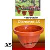 Bronzo Srl 5 Vasi Dorico Ø 45cm Altezza 36cm 35 Litri Colore Terracotta Polipropilene Vaso