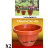 Bronzo Srl 2 Vasi Dorico Ø 45cm Altezza 36cm 35 Litri Colore Terracotta Polipropilene Vaso
