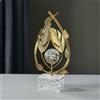 Ornamento Sfera Cristallo Design Moderno Soprammobile Metallo Dorato per