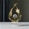 Ornamento Sfera Cristallo Design Moderno Soprammobile Metallo Dorato per