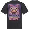 Obey - T-shirt nera Heat Map con stampa logo sul fronte e sul retro per uomo