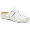 BENEXA ciabatte chiuse pelle traforata 5186 BIANCO strappo calzata ampia plantar
