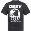 Obey - T-shirt nera Halping con stampa logo sul fronte e sul retro per uomo