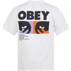 Obey - T-shirt bianca Always con stampa logo sul fronte e sul retro per uomo