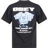 Obey - T-shirt nera Saund con stampa logo sul fronte e sul retro per uomo