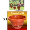 Bronzo Srl 1 Vaso Dorico Ø 35cm Altezza 26cm 15 Litri Colore Terracotta Polipropilene Vasi