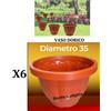 Bronzo Srl 6 Vasi Dorico Ø 35cm Altezza 26cm 15 Litri Colore Terracotta Polipropilene Vaso