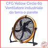 CFG Ventola da Terra Pavimento Parete Ventilatore cfg EV097 Yellow 60 cm Regolabile