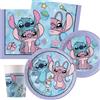 WeParty Kit addobbi festa compleanno Stitch X8X16X24X32X40X96 Persone piatti bicchieri