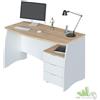 KIT SCRIVANIA CON CASSETTIERA 3 CASSETTI COMPUTER CM.136X67X74H BIANCO ROVERE