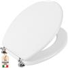 AKITAInk Copriwater Universale in Legno MDF Bianco Sedile WC per Bagno Tavoletta