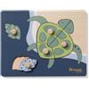 hauck Puzzle N Sort, Tartaruga - Puzzle in Legno con Pomelli per Bam 97Lx