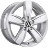Volkswagen Cerchio in Lega Corvara, Compatibile con Beetle Dune, Alluminio, Argento Brillante, 17 Pollici, 5 Fori, PCD 112mm, ET 38mm, 6,5J x 17, 485x485x240mm