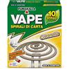 VAPE FUMAKILLA VAPE SPIRALI DI CARTA, Insetticida destinato all'uso domestico, contro zanzare, Diffusione per fumigazione tramite combustione, fatta con materiale riciclato, non si rompe, 10pz