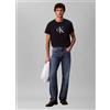 Calvin Klein Uomo T-Shirt Maniche Corte Monologo Tee in Cotone, Blu (Dark Sapphire), S