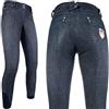 HKM SPORTS EQUIPMENT - Pantaloni Unisex da Equitazione Blink Easy, in Silicone, Unisex - Adulto, Pantaloni, HKM 4057052347603, Blu Jeans, 54