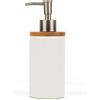 Whiidoom Whthteey, dispenser di sapone in ceramica, pompa in acciaio inox, per cucina e bagno, decorazione regalo di inaugurazione della casa, bianco