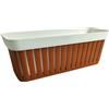 Ecoplast | Balconetta Kreta 50cm, Fioriera da Esterno in Plastica, Fioriera da Balcone Terracotta&Bianco, 49x16,5x17, Made in Italy