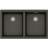 SCHOCK - Lavello Cucina 'BROOKLYN N200U ASPHALT, Lavello 2 Vasca Cristalite | 732x438; Interno Vasche 694X400; Abbinabile con Miscelatori; Piani Cottura e Forni; Bordo Funzionale per Accessori