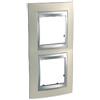 Schneider Elec ppm - PMU 25 10 - Cornice 2 moduli verticale titanio unica Top alluminio