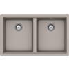 SCHOCK - Lavello Cucina 'BROOKLYN N200U Grigio Tortora, 732x438 | Interno Vasche 694X400; Lavello 2 Vasca Cristalite; Abbinabile con Miscelatori; Piani Cottura e Forni