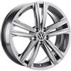 Volkswagen Sebring Cerchio in Lega, Alluminio, Grigio Metallizzato, 6,5J x 17 Pollici, 5 Fori, PCD 100mm, ET39, Ruota Leggera con Coprimozzo