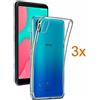 REY - Pack 3X Cover in Gel TPU Trasparente per WIKO Y60, Ultra Sottile 0,33 mm,
