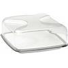 Guzzini Copriformaggio Quadrato Gocce, Grigio Cielo, 25.5 x 25.5 x h11.5 cm