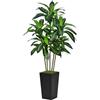 ASTIDY Albero di dracaena artificiale, 1,5 m, albero finto con fioriera alta nera, pianta finta tropicale da pavimento in vaso, albero di seta artificiale per casa, ufficio, soggiorno, decorazione per
