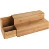 WENKO Scaletta in bambù per caffè e tè - Scaffale da cucina con cassetto, Bambù, 33 x 17.5 x 15 cm, Marrone