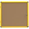 Bi-Office Bachecha In Sughero Utrabrite, Superficie in Sughero, Con Cornice In Aluminio Giallo, 6 x A4, Chiusura a Chiave