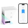 meross Interruttore per tapparelle opaco Smart (cavo neutro necessario), interruttore per tenda compatibile con HomeKit, Alexa e Google Home, controllo percentuale, controllo vocale e telecomando
