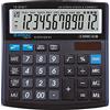 DONAU TECH/K-DT4122-01 - Calcolatrice da tavolo, funzione radice a 12 cifre, 136 x 134 x 28 mm, con display a 12 cifre, doppia alimentazione, funzionamento a batteria, design compatto, colore: Nero