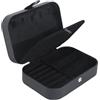 SLOZO Portagioie da viaggio, piccolo portagioie per donne e ragazze, custodia da viaggio a 2 strati, in pelle PU, mini porta gioielli portatile, per orecchini, anelli, collane, bracciali, colore: nero