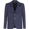 Havana & Co - Giacca blu monopetto in jersey con lavorazione in Drop 4 per uomo