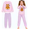 Sabor Pigiama bambina cotone estivo pantalone e manica lunga Teddy TRUDI Sabor Orso