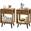 YMYNY Comodini, Set di 2, Tavolino da Notte, Tavolino Salotto, Cassetto