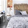 Today Parure da letto matrimoniale 240 x 260 cm, in cotone, stampa bianca etnica Sunshine 3,25