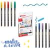 edding 1340 penne glitterate, multicolore, 10 penne a pennello con e yAzx