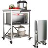 HIYOUGO 3 Ripiani Carrello da Cucina, Pieghevole Carrelli da Portata