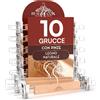 Eurocali 10 Grucce Appendiabiti con Pinze per Gonne Jeans Pantaloni in Legno