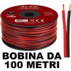 BLOW CAVO ALTOPARLANTI AUDIO 100 MT. PIATTINA 2 x 0,75mm BOBINA CCA rosso nero CASSE
