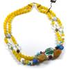 Collana 53cm, 2 fili agata gialla, ametista, quarzo, chiusura oro giallo 750 18k
