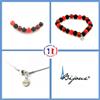 A Bijoux Pietre E Minerali. Set Bracciale Collana Perle Agata Nera + CALCEDONIA R