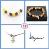 A Bijoux Pietre E Minéraux. Parure Gioielli Braccialetto Collana Perle Agata Giallo +