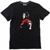Tshirt Eric Cantona 7 calciatore calcio Man United e Francia anni 90 nera cotone