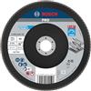 Bosch 1x Disco lamellare PRO X571 grandi, versione diritta, in fibra (per Acciaio, Acciaio inossidabile, Ø 180 mm, Grano 40, Professional Accessorio Smerigliatrice angolare grande)